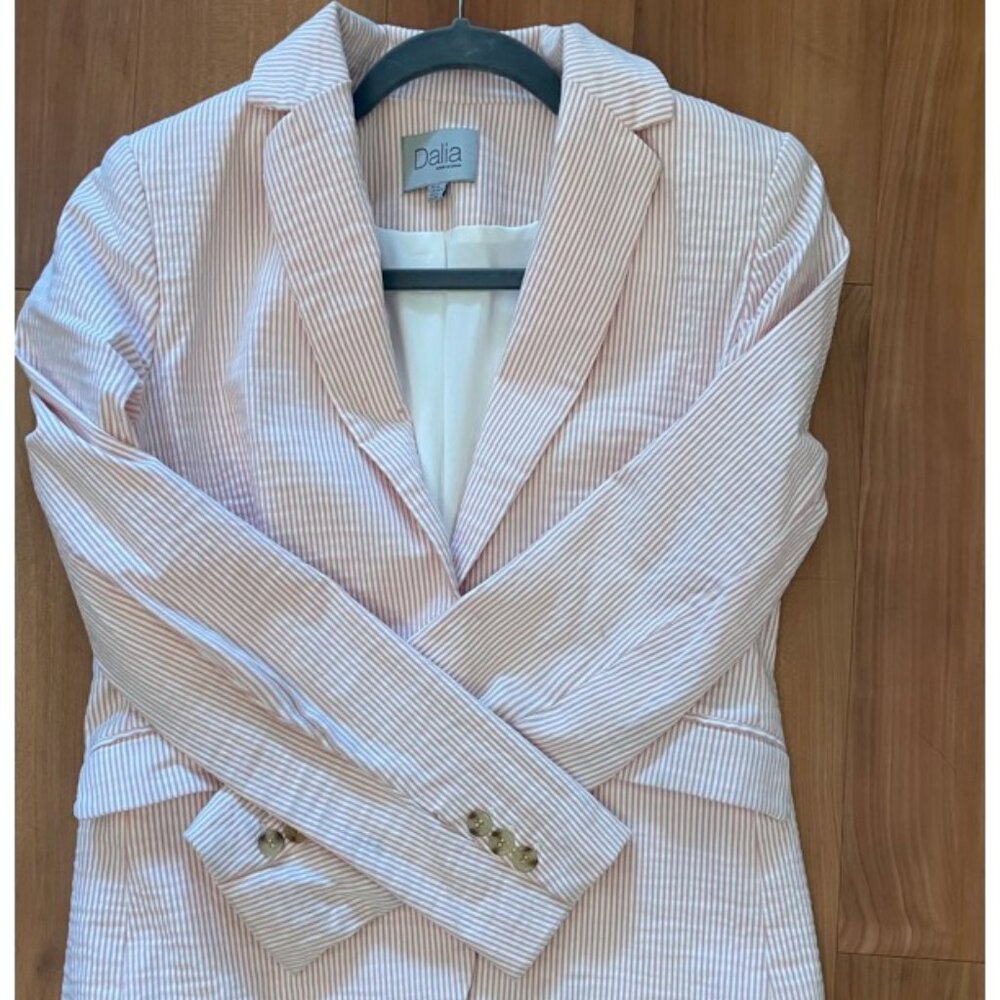 Pink and White Striped Blazer